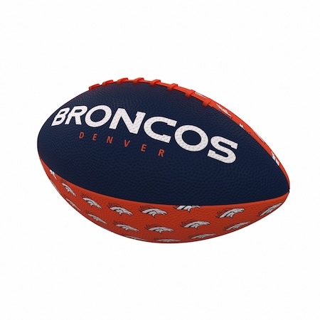Logo Brands Denver Broncos Repeating Mini-Size Rubber Football 610-93MR-3